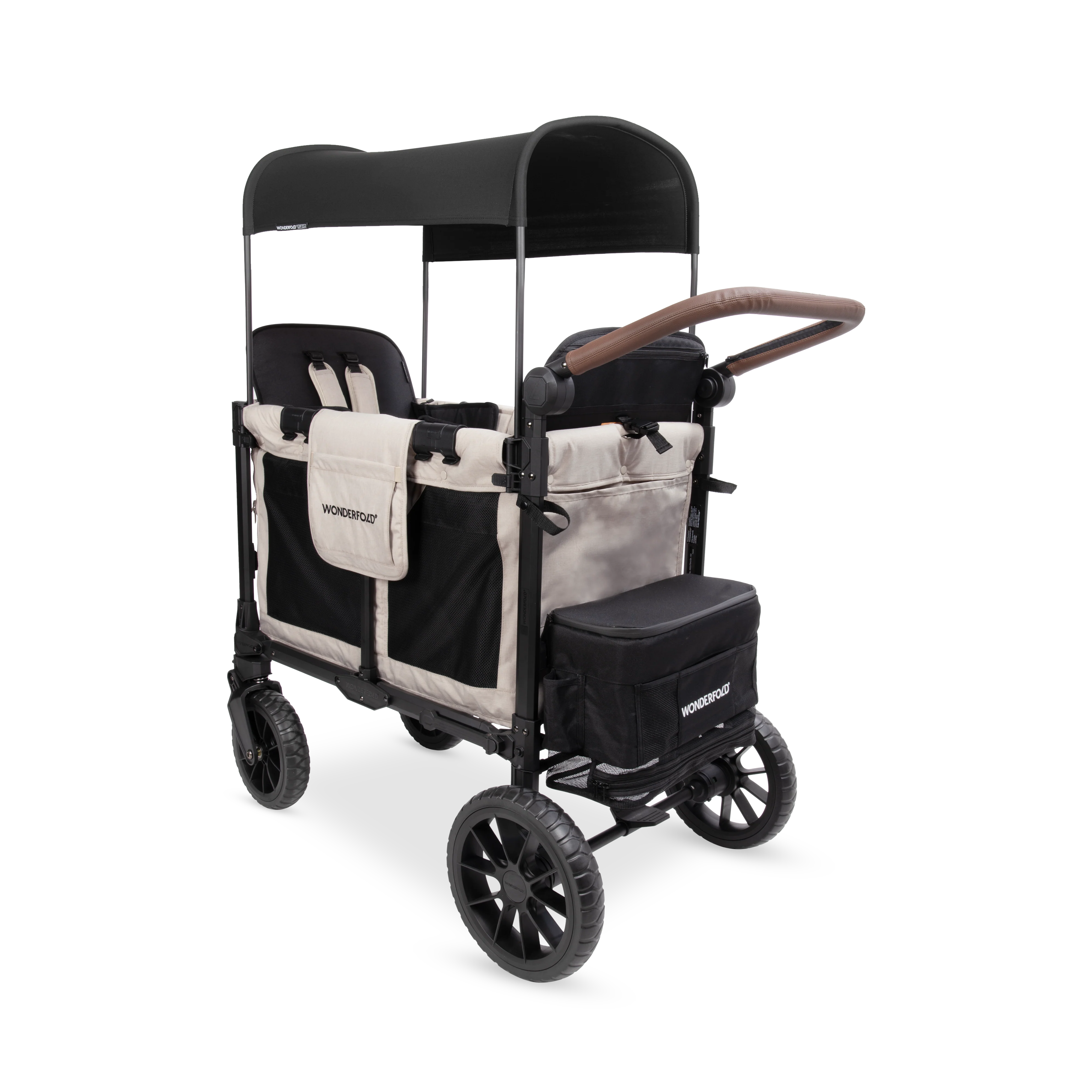 W2 Luxe Pro Stroller Wagon (2 Seater) - Sandy Beige - Image 4