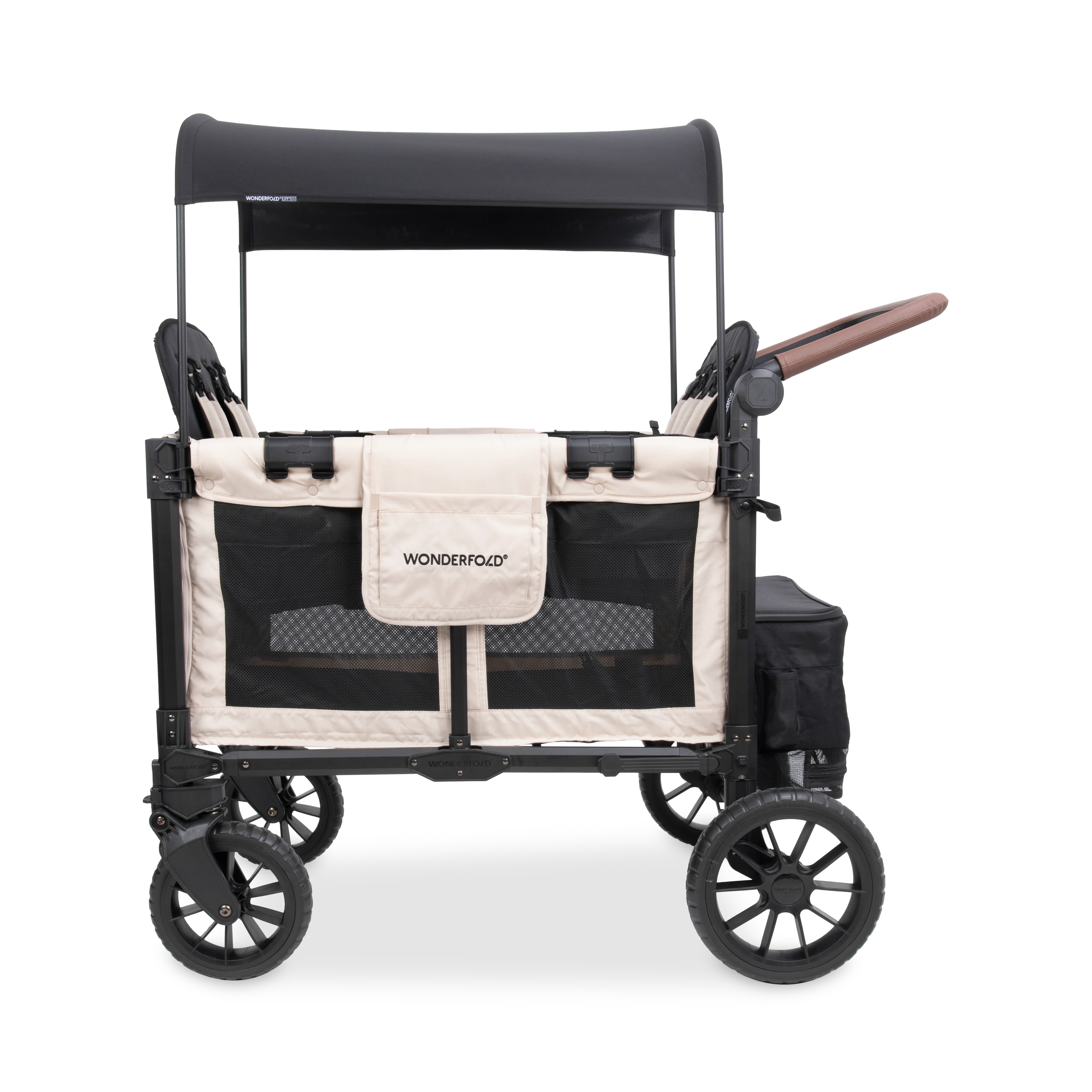 W4 Luxe Pro Stroller Wagon (4 Seater) - Sandy Beige - Image 3