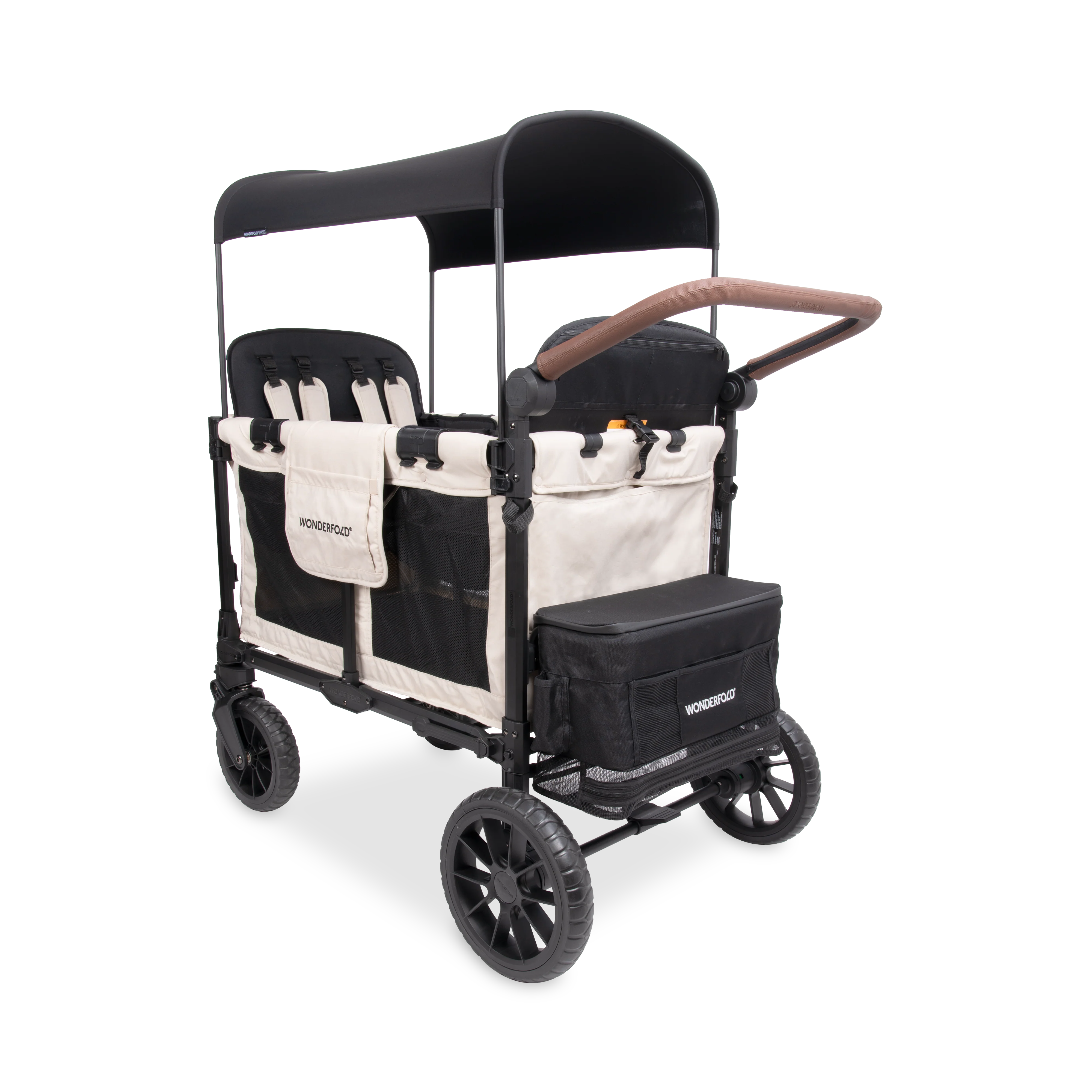 W4 Luxe Pro Stroller Wagon (4 Seater) - Sandy Beige - Image 4